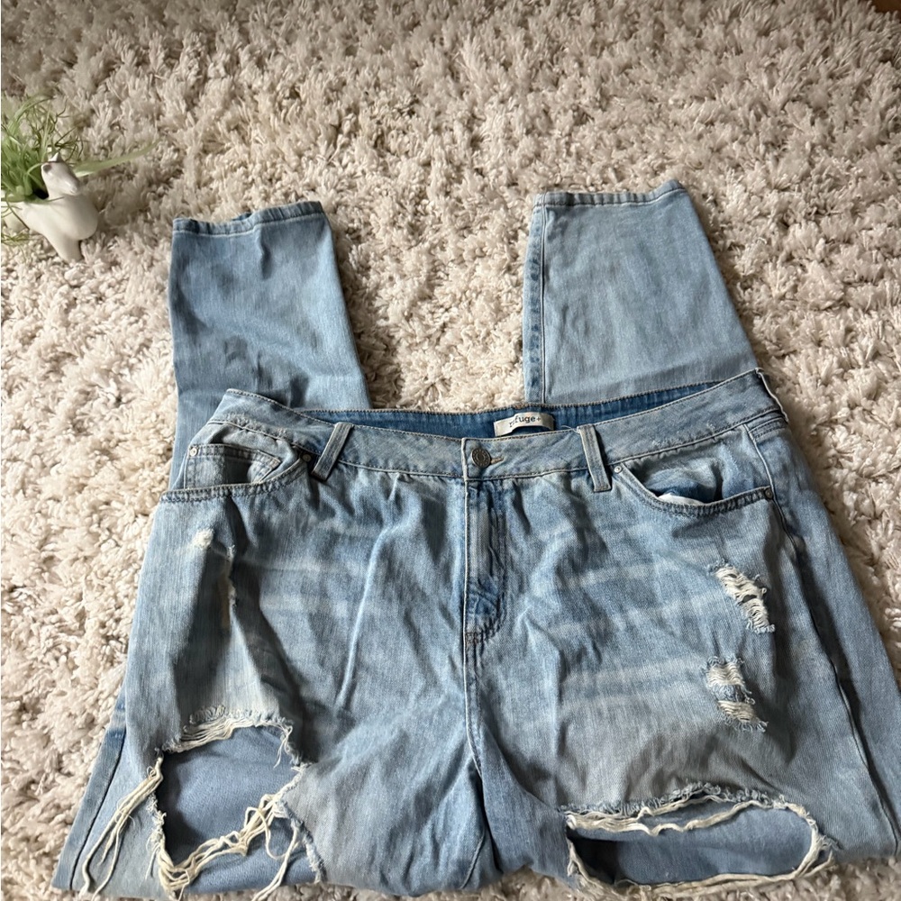 Refuge Sky Blue Ripped plus size super cute Boyfriend Jeans